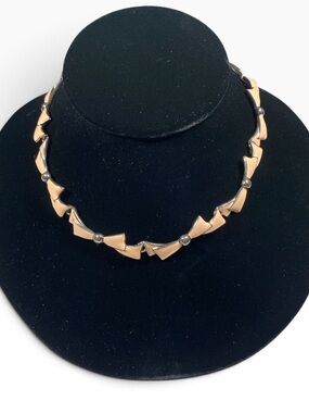 Vintage Lisner Silver And Enamel Bow Necklace